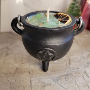 Cauldron  Soy Candle Pentacle cauldron soy candle intention candle Sage and Citrus candle