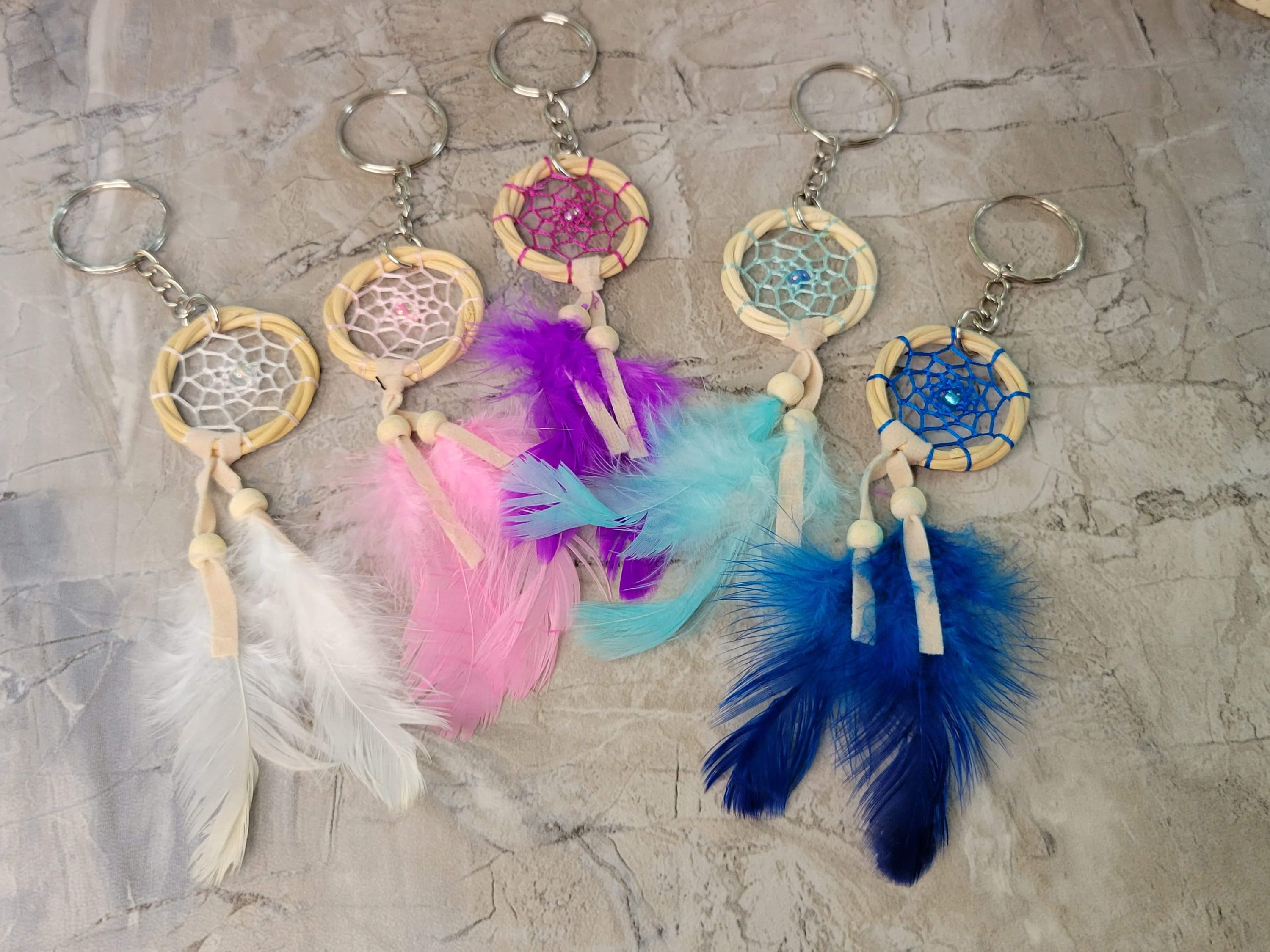 Dreamcatcher Keychain: Boho Feather Ornament - Etsy