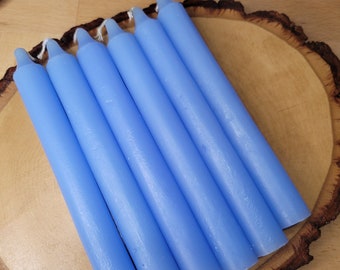 6-Inch Spell Candle Light Blue Six Inch  Candles  Pack of 6 Taper Candles