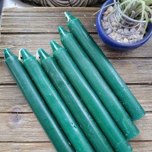Taper Green Candles - 6-Inch Vibrant Candle Set for Home Décor or Special Events - Ideal Gift for Birthdays or Housewarmings