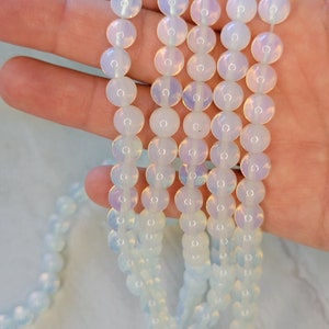 Opalite Round Beads: 6mm 8mm, 15.5&quot; Strand