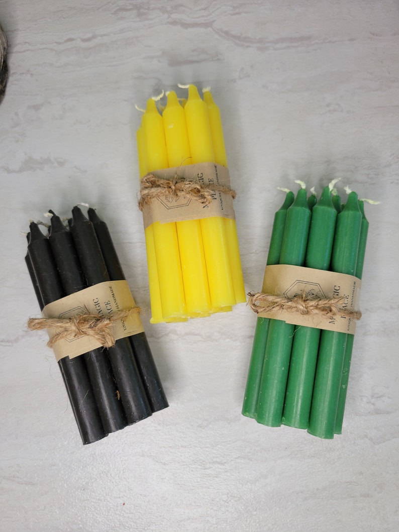 Set of 10 Candles 5 chime unscented spell candles pack of colored candles image 7