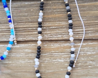 Evil Eye Bracelet: Adjustable Braided Nylon Cord, Lampwork Beads