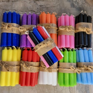 Mini Chime Spell Candles - Unscented Ritual Candles, Set of 10