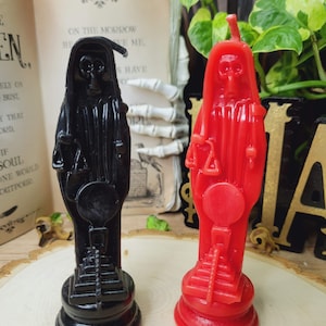 Holy Death Black, Holy Death Red Candle, Santa Muerte Candle Offering Candle Spell Candle