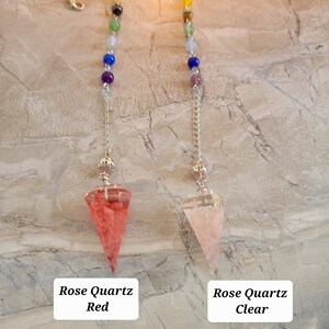 Resin Dowsing Pendulum: Chakra Jewelry with Natural Gemstone Chips image 3