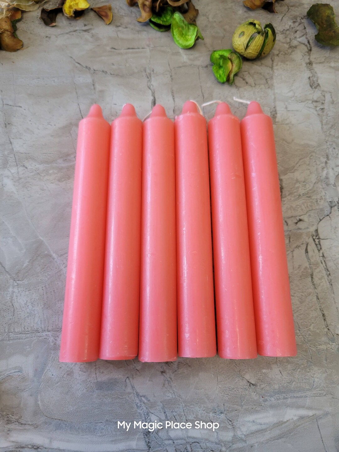 6inch Spell Candle / Six Inch Pink Candles / Pack of 6 Etsy