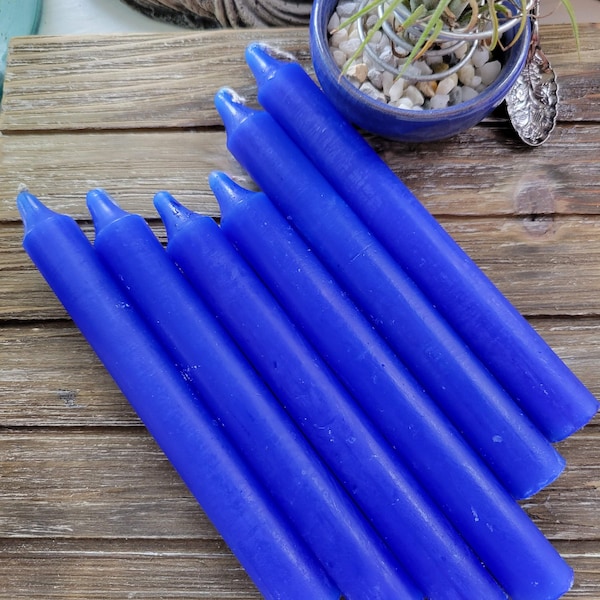 6-Inch Spell Candle Six Inch Blue Candles Pack of 6 Candles Dinner candle Taper Candles