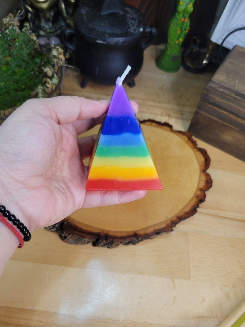 Seven Chakras Pyramid, Colored Candle, Spell Candle, Seven Chakra Candle, Ritual Candle image 5