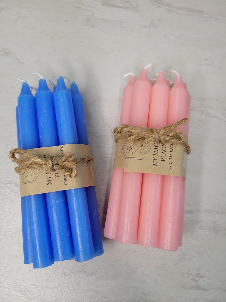 Set of 10 Candles 5 chime unscented spell candles pack of colored candles image 2