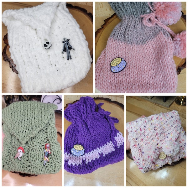 Beautiful Tarot Bag, Handmade Knitted Bag, Crystal  Cute Crochet Small Bag  Gift for Her