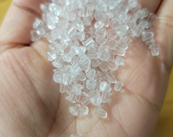 Clear Rubber Earring Backs: Bell Stopper, 1000pcs