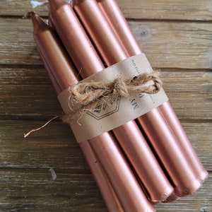 Pack of 10 , gold , silver or copper color pack of candles, Spell Candles Copper