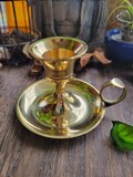 Brass Chamberstick Candle Holder: Vintage Altar Decoration