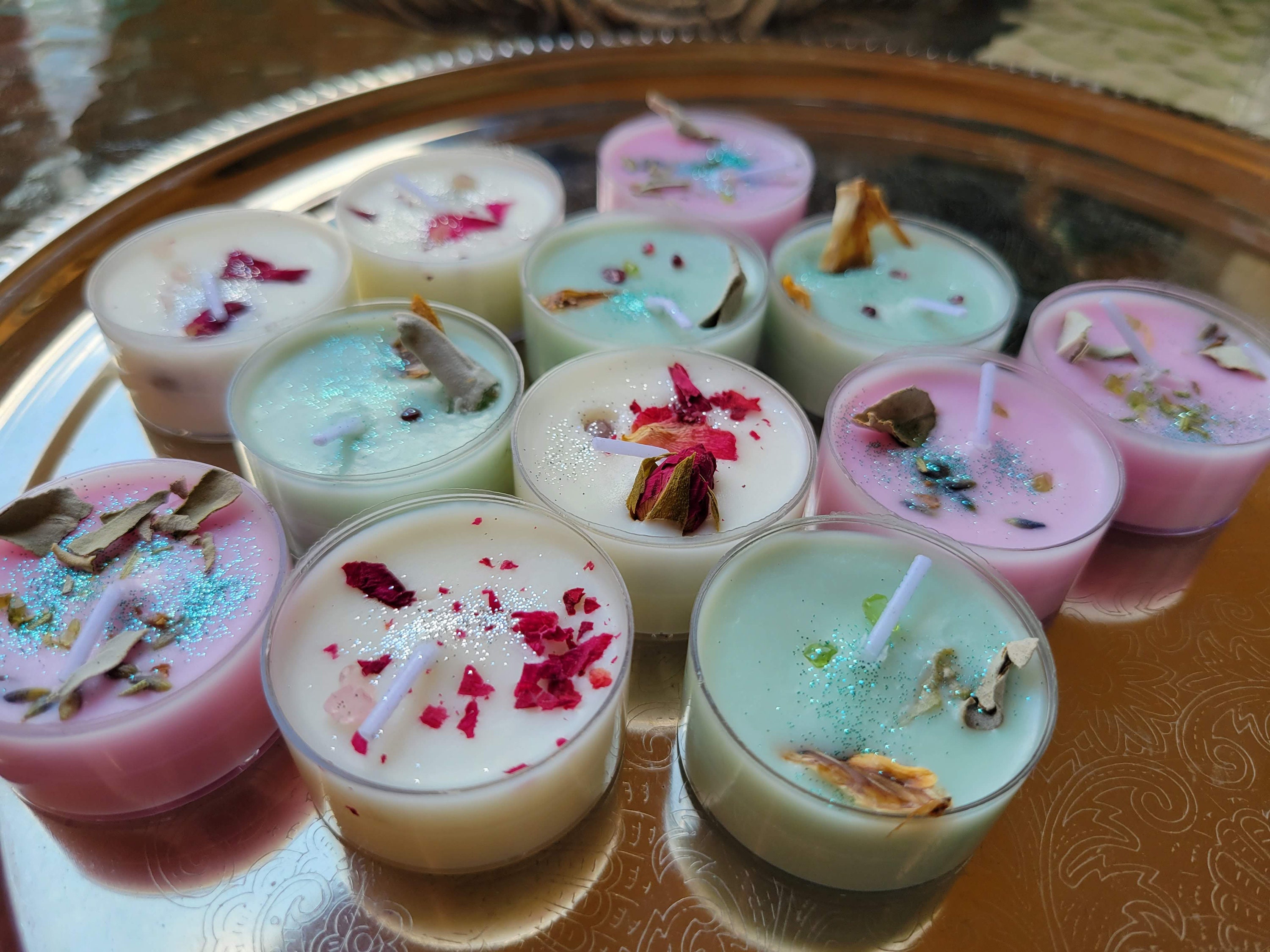 NEW 6 Pack Tea Light Crystals Candles Fresh FlowersCrystal Etsy