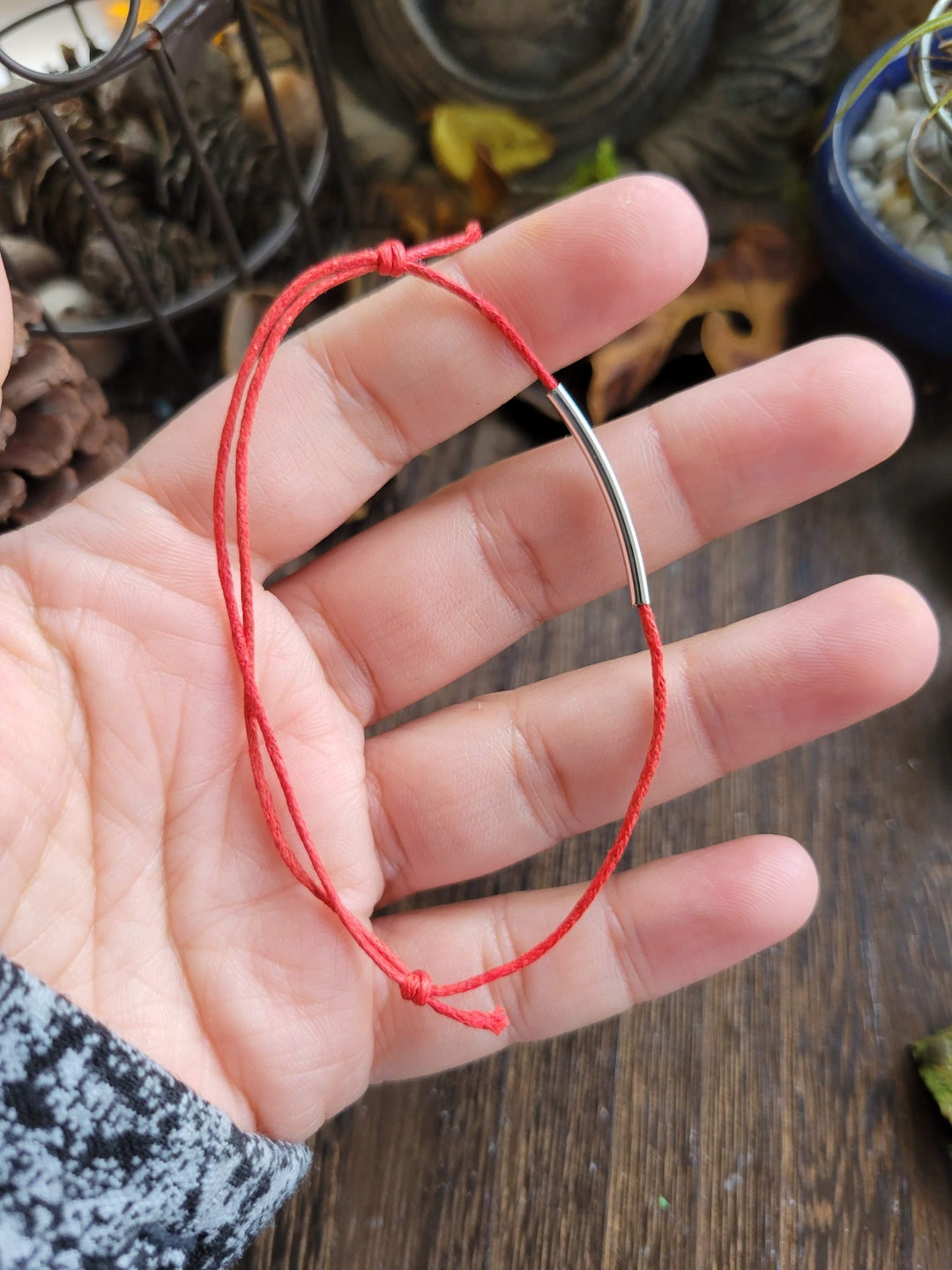 Red String Bracelets, With Brass Tube Beads, Evil Eye Bracelets