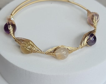 Crystal Bangle Gold Plated Elegant Jewelry for Women, Stylish Accessory for Special Occasions