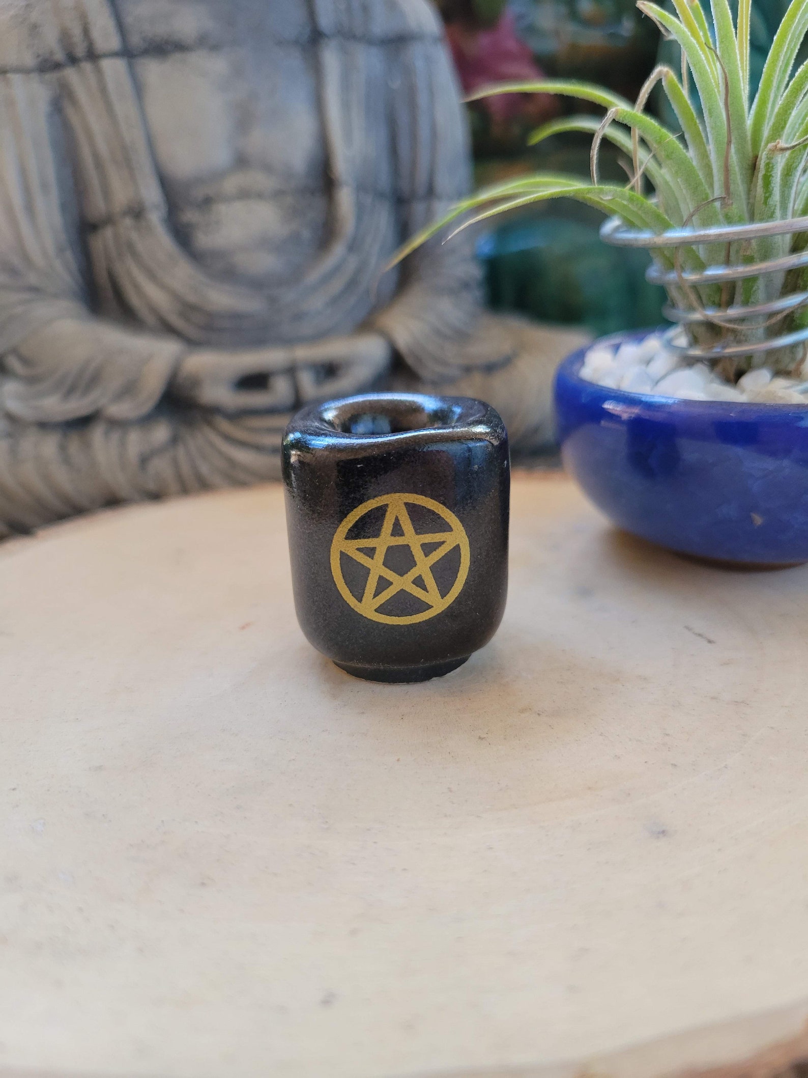 Ceramic Chime Candle Holder Pentacle Candle Holder Altar | Etsy