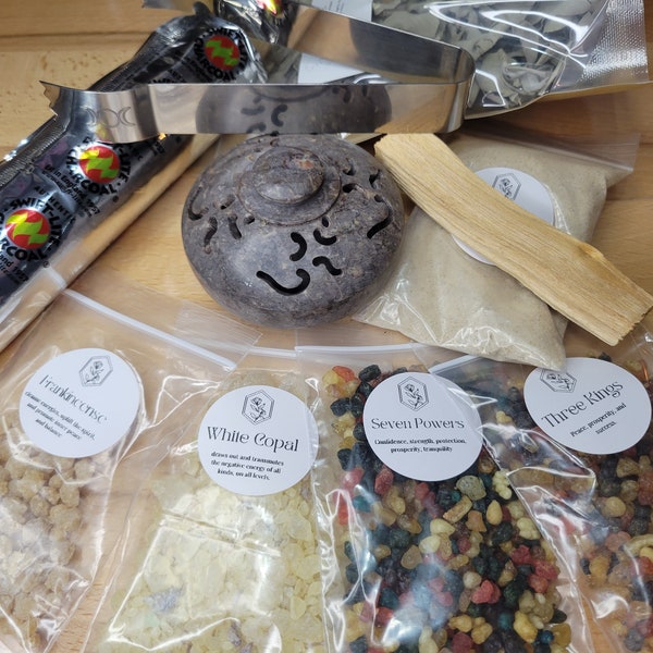 Resin Burner, Starter Kit, Charcoal Burner, Loose Incense Kit, Incense, Altar Incense, Altar Tool