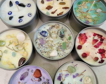 Soy Candles Crystal Chips Candles 8oz Housewarming Candle Hand Poured Candles Gift for her