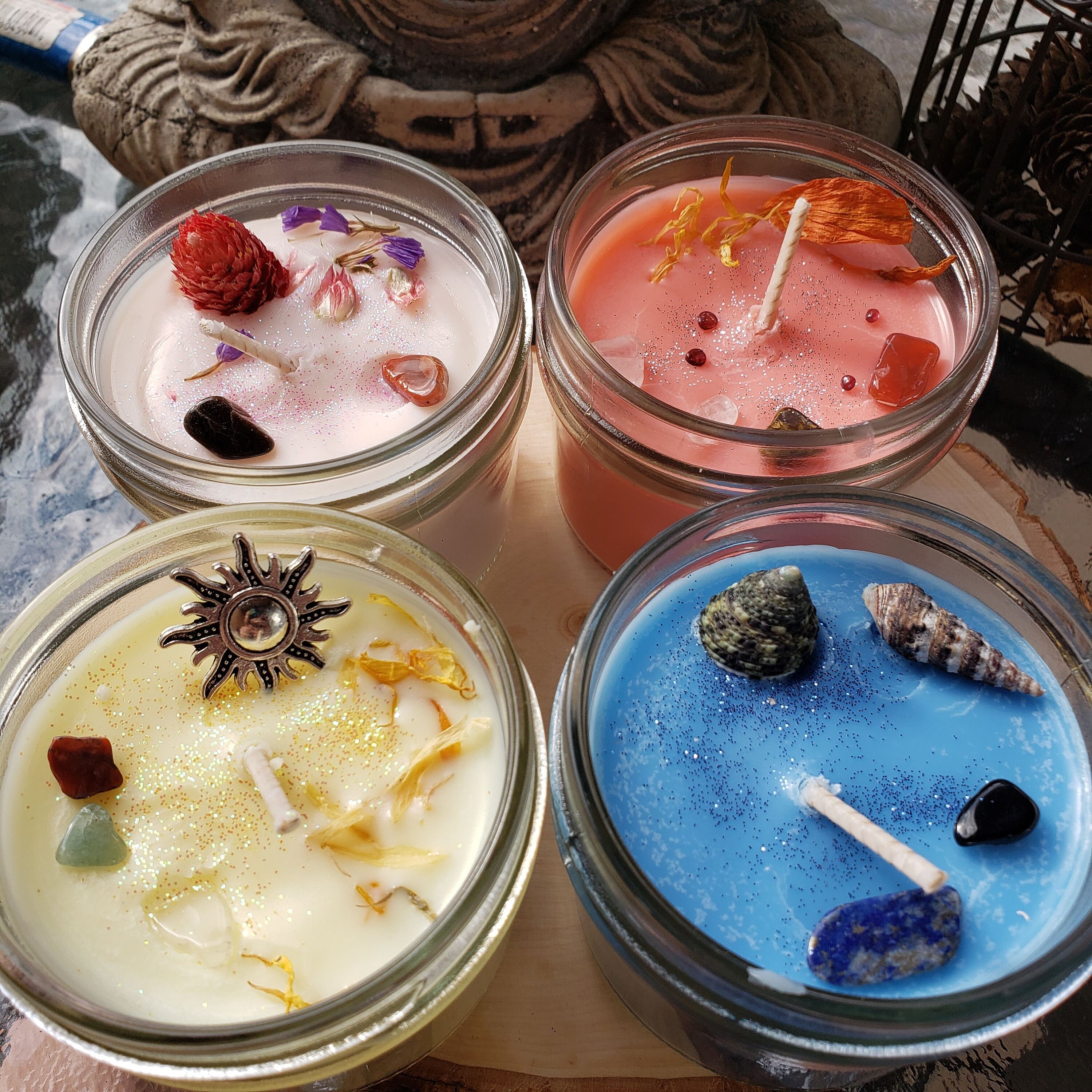 NEW!!! Crystal Candles - Healing Crystals - Aromatherapy - Fresh Flow…