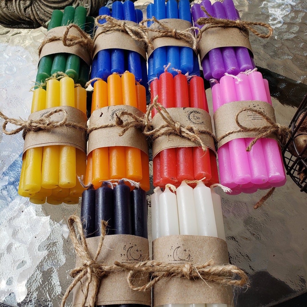 Packs of 10 Colored Spell Candles 4'' Chime Candles - Etsy