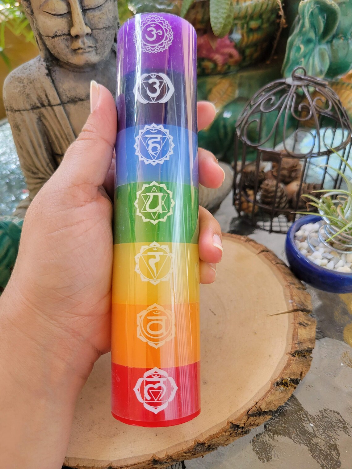 Seven Chakras Layered Candle CHAKRA MEDITATION CANDLES Etsy
