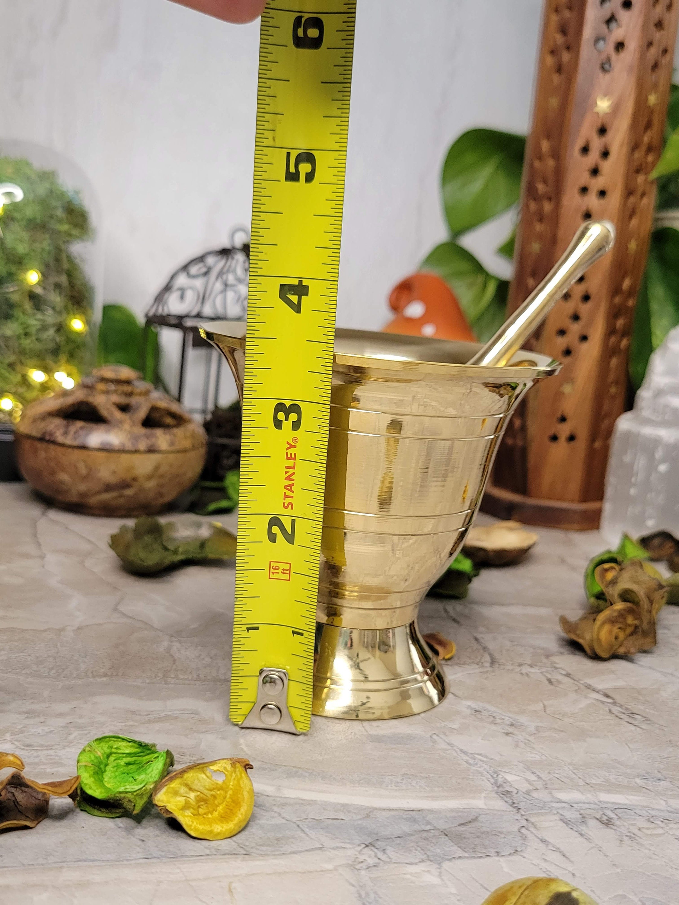 Brass Mortar and Pestle Set/ Apothecary Mortar Set Etsy