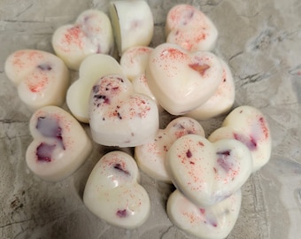 Roses Hearts Wax Melts with Flowers Handmade Melts