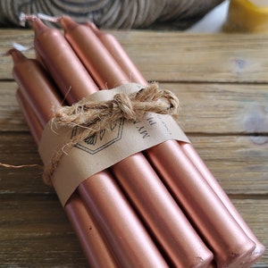 Pack of 10 , gold , silver or copper color pack of candles, Spell Candles image 7