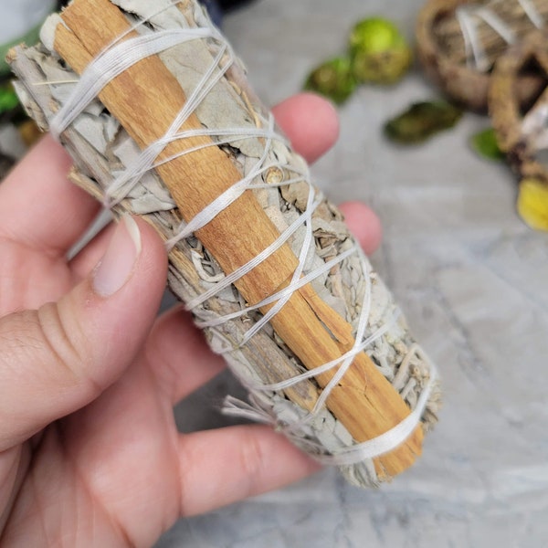 White sage & cinnamon smudge stick