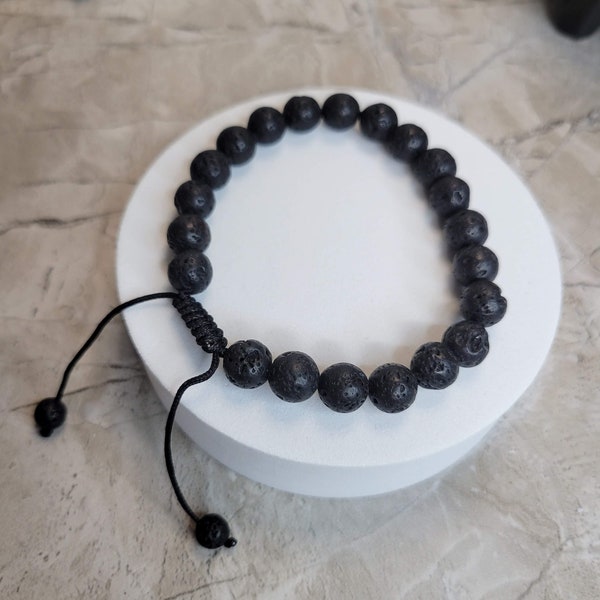 Lava Stone Bracelet Rock Braided Bead Bracelets Lava Bracelets Gift For Him Gift for Her