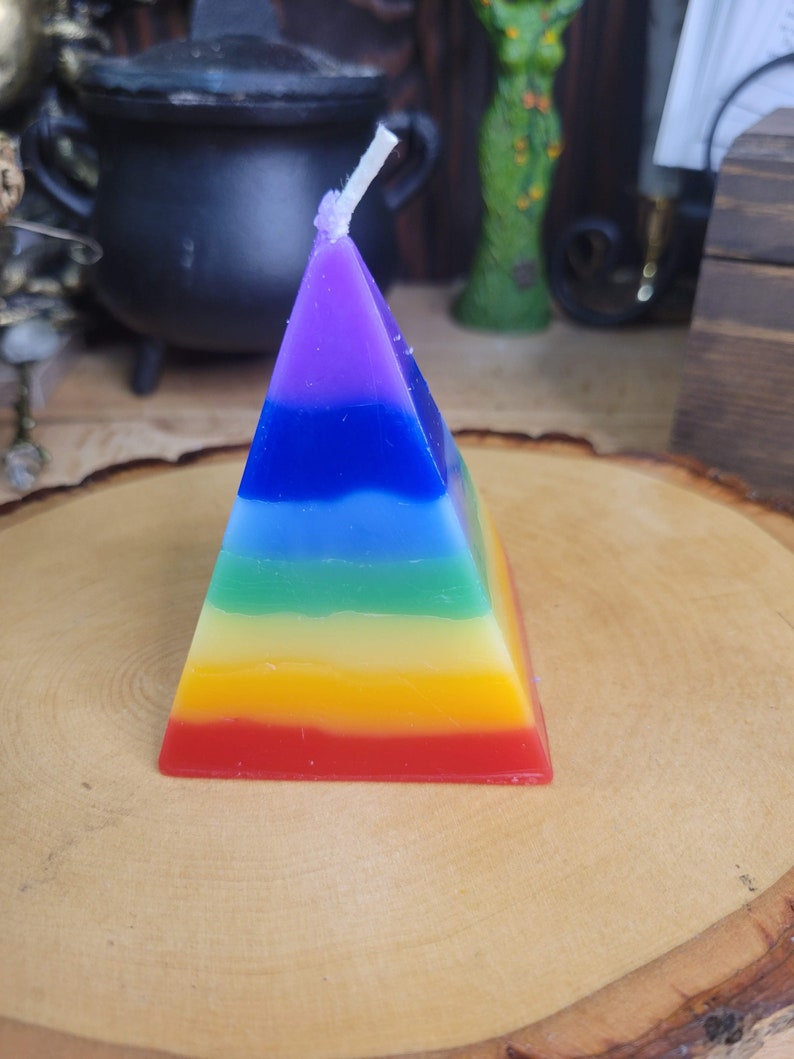 Seven Chakras Pyramid, Colored Candle, Spell Candle, Seven Chakra Candle, Ritual Candle image 7