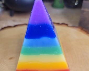 Seven Chakras Pyramid, Colored Candle, Spell Candle, Seven Chakra Candle, Ritual Candle