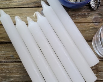 6-Inch Spell Candle Dinner Candle Six Inch White Candles Pack of 6 Candles Tall Candles