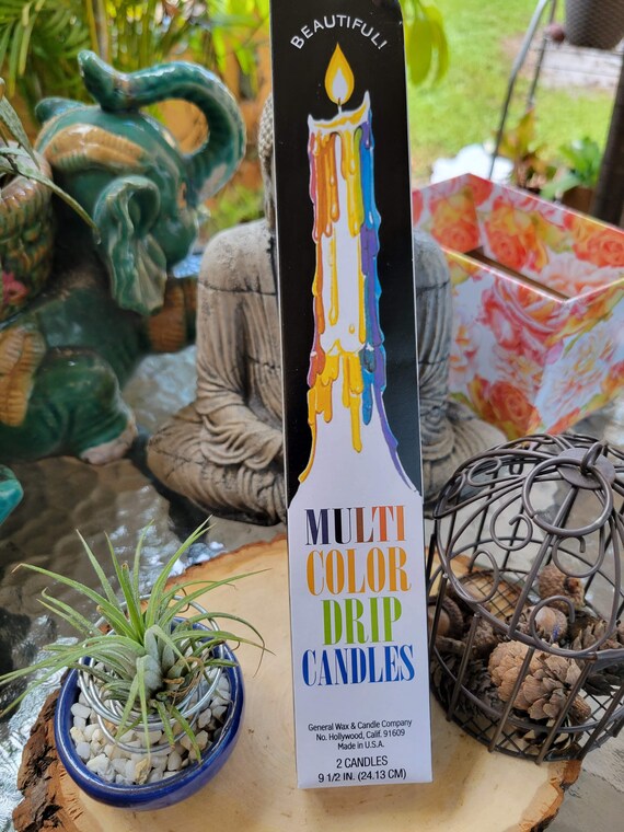 MultiColor Drip Taper Candles/ Color Taper Candles/ Pack of Etsy