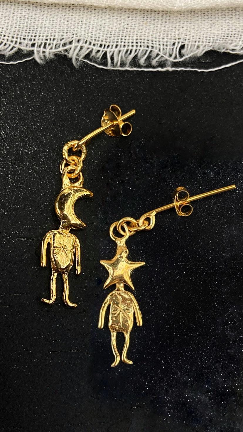★MIDNIGHT MOMENT.★ cosmic earring gold Cosmic Earrings - Gold – Peppermayo US