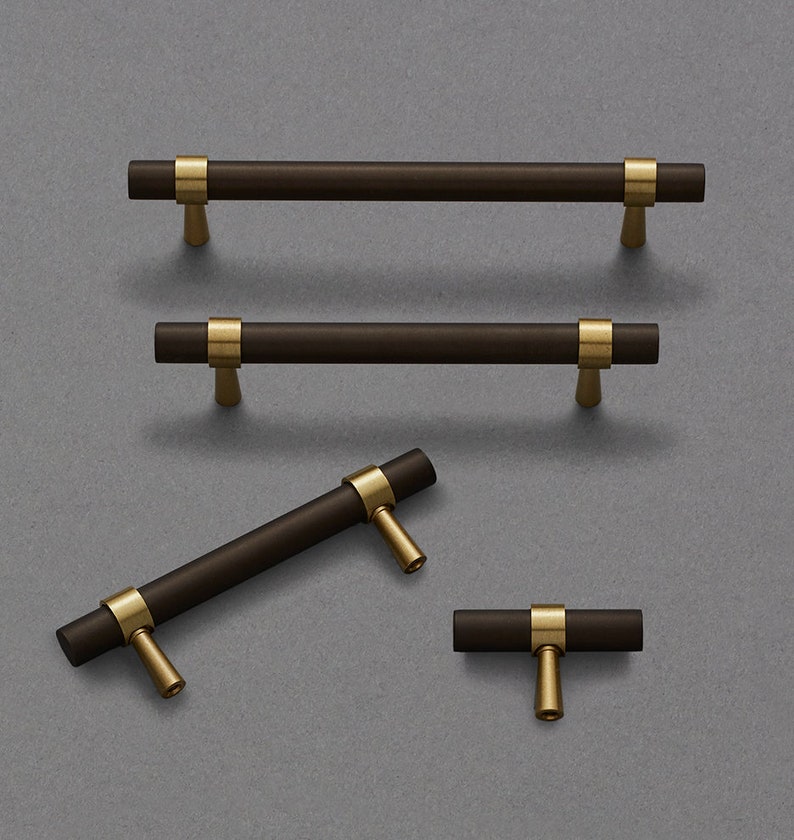 Matte Black and Gold Furniture Handle Heavy Duty Honed Etsy