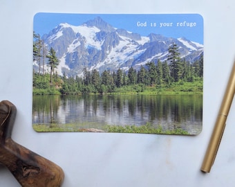 Mountain Lake Photography Postcard: God Is Your Refuge