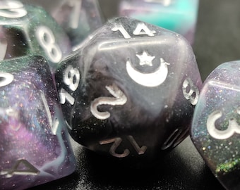 Set De 7 Dados Poliédricos De 20 Caras Para Juegos De Rol, Incluye D20, D12, D10, D%, D8, D6, D4, En Color Azul, Con Bolsa De Terciopelo Negra, Para DND Y RPG