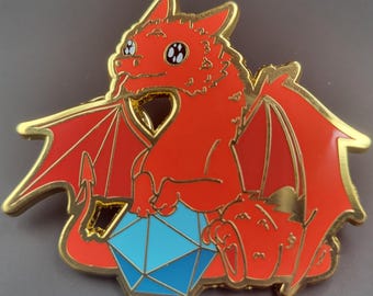 Dice Dragon Hard Enamel Pin