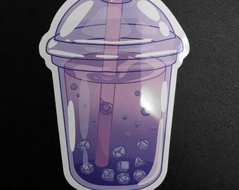 Dice Boba - 3" Glossy DnD Art Sticker (Dungeons and Dragons Themed)