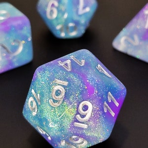 Moonstruck - Tropical Blue and Purple DnD Dice Set for Dungeons and Dragons and RPGs