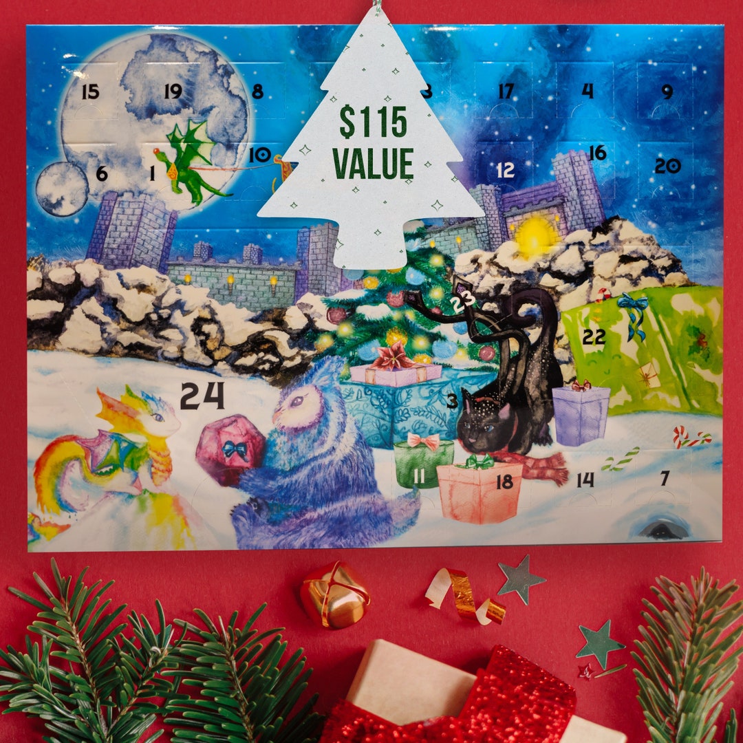 2023 Dice Advent Calendar 5 Dice Sets 2 Stickers and a Etsy UK