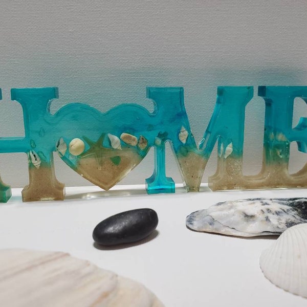 Ocean View Home sign Home decor Ocean theme Resin Art Handmade art mother's day gift Couple gift Epoxyart Birthday gift Christmas decoration