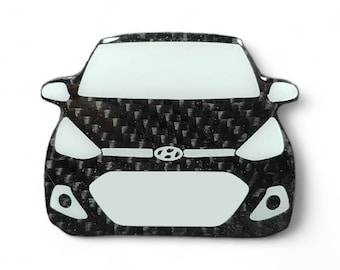 Real Carbon Fiber Keychain For Hyundai i10 (add license plate or text)