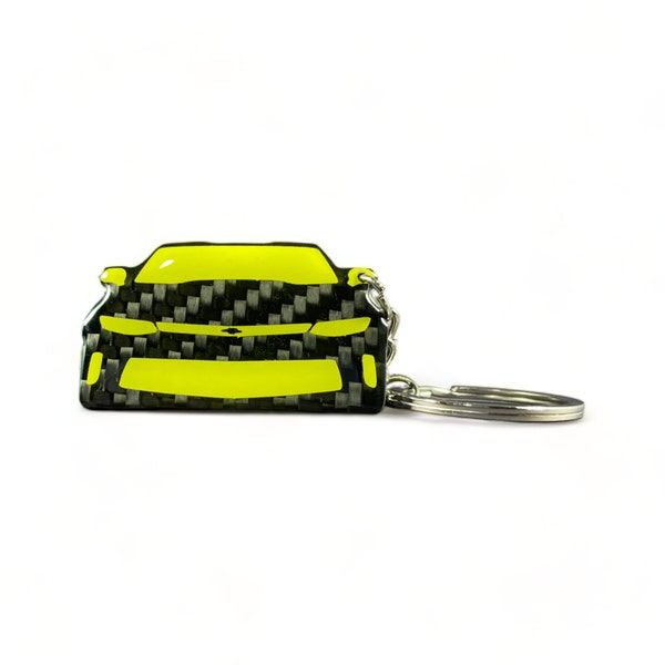 Real Carbon Fiber Keychain For Chevrolet Camaro 6th Gen (add license plate or text)