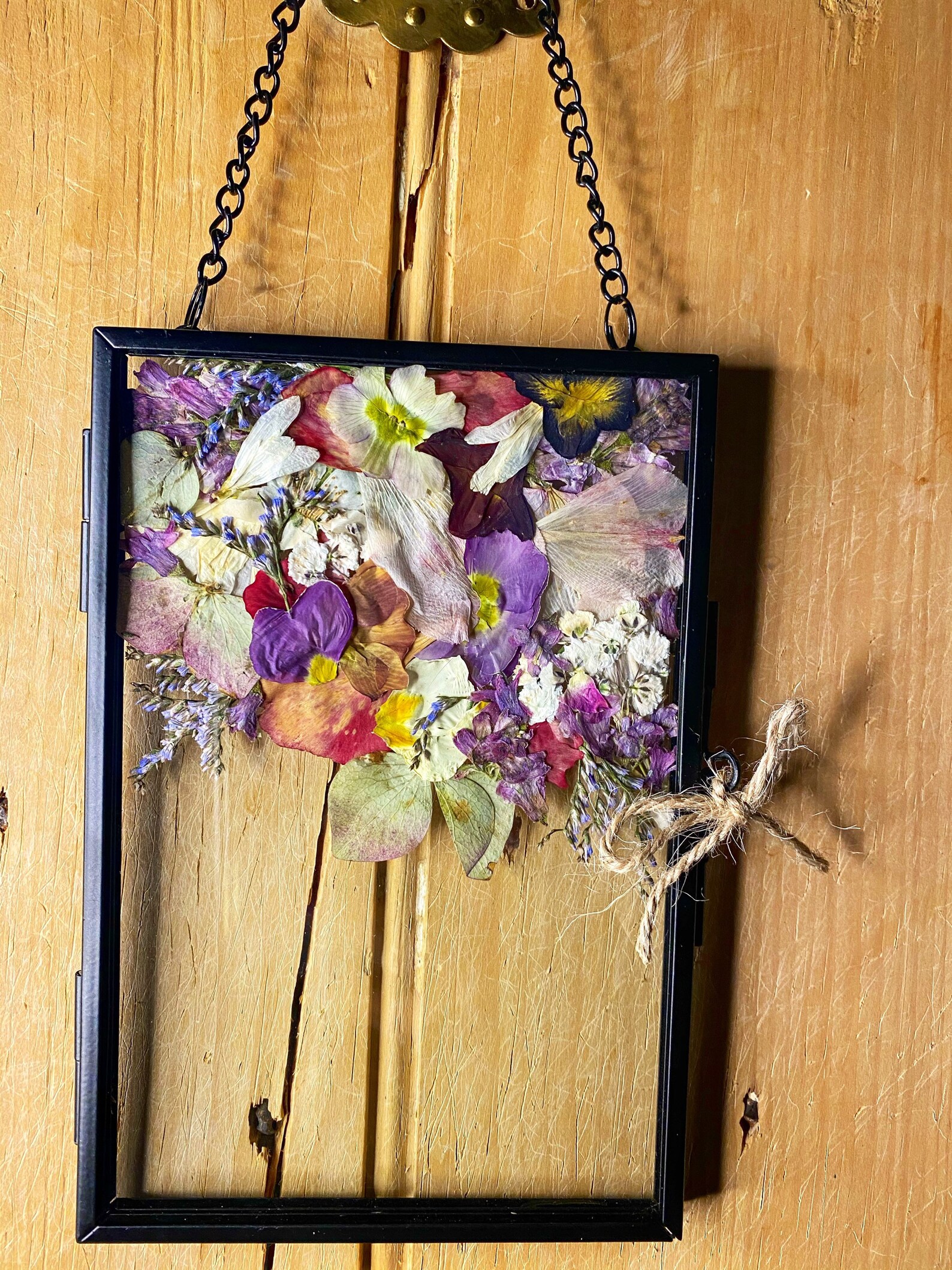 Pressed Flower Floating Frame Mixed Floral Decor Etsy