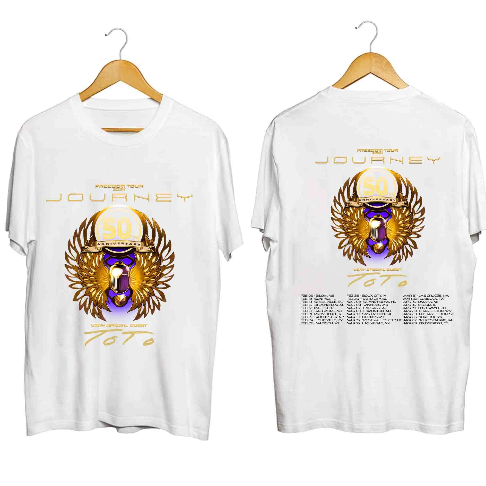 Journey Freedom Tour 2024 Shirt, Journey With Toto 2024 sold by Brandon