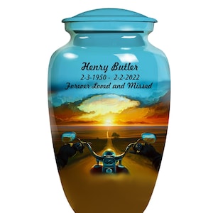 Bike ride Adult Cremation Urn – Urns for Human Ashes – Cremation Urns for Adult Ashes-Urn For Funeral – Adult urn – Urn - Urn for Memorial .